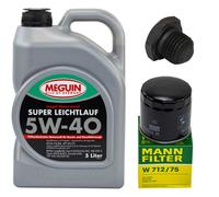 Olio Motore Set Filtri Meguin 5W-40 5 Litro + Vite per Opel Omega A Saab 900 II