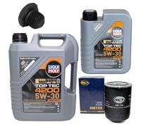 Olio Motore Set Filtri Top Tec 4200 5W-30 6 Litro + Vite per Opel Omega A 2.3 D