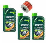 Olio Motore Set Filtro KN112 10W40 3 Litro per Honda XL Kawasaki KLX Suzuki Dr-Z
