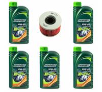 Olio Motore Set Filtro KN112 10W40 5 Litro per Honda XL Kawasaki KLX Suzuki Dr-Z
