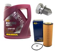 Olio Motore Set Filtro SH420P 10W60 4Liter + Tappo Scarico per Seat Leon 2.8