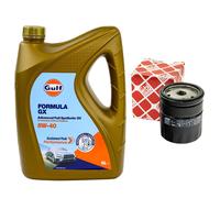 Olio Motore Set Gulf Formula GX 5W-40 5 Litro + Filtro per Chevrolet Opel Vectra