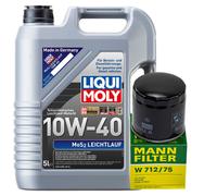 Olio Motore Set Liqui Moly 10W-40 5 Litro + Filtro per Chevrolet Opel Saab 900