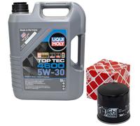 Olio Motore Set Liqui Moly 5W-30 5 Litro + Filtro 108330 per Audi A1 A3 1.0 1.4