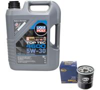Olio Motore Set Liqui Moly 5W-30 5 Litro + Filtro per Renault Clio II 1.2 16V BB