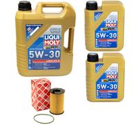 Olio Motore Set Longlife 5W-30 Liqui Moly 7 Litro + Filtro per Audi A5 A6