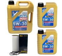 Olio Motore Set Longlife III 5W-30 Liqui Moly 7 Litro + Filtro per Audi A4 A6