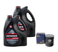 Olio Motore Set Lukoil Genesis 10W-40 10 Litro + Filtro per Peugeot Boxer Bus