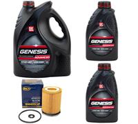 Olio Motore Set Lukoil Genesis SAE 10W-40 7 Litro + Olio Filtro per Mercedes