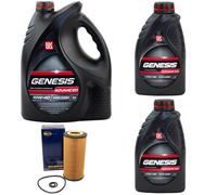Olio Motore Set Lukoil Genesis SAE 10W-40 7 Litro + Olio per Mercedes