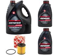 Olio Motore Set Lukoil Genesis SAE 10W-40 7 Litro + per Fiat Ducato Autobus 100