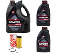 Olio Motore Set Lukoil Genesis SAE 5W-40 7 Litro + Filtro per BMW 3er 330d E46