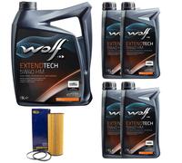 Olio Motore Set Lupo Extendtech Hm 28116 5W40 9 Litro + Filtro per Audi A6 A8