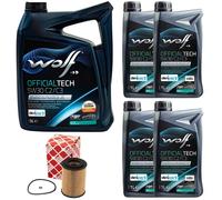 Olio Motore Set Lupo Officialtech 5W30 9 Litro + Filtro per Mercedes Classe E Gl