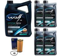 Olio Motore Set Lupo Officialtech 5W30 9 Litro + Filtro per Mercedes CLASSE W220