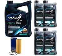 Olio Motore Set Lupo Officialtech C2/C3 5W30 9 Litro + Filtro per Audi A8 A6 2.7