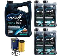 Olio Motore Set Lupo Officialtech C2/C3 5W30 9 Litro + Filtro per Mercedes Viano