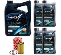 Olio Motore Set Lupo Officialtech C2/C3 5W30 9 Litro + Filtro per Mercedes Vito