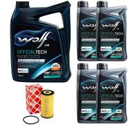 Olio Motore Set Lupo Officialtech C2/C3 5W30 9 Litro + Filtro per Opel Movano B