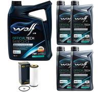 Olio Motore Set Lupo Officialtech C2/C3 5W30 9Liter + Filtro per VW Lt 28-35