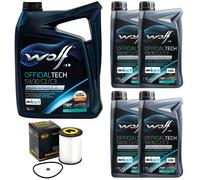 Olio Motore Set Lupo Officialtech C2/C3 5W30 9Liter + Olio per Mercedes Classe E