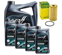 Olio Motore Set Lupo Officialtech C3 Ll III 5W30 9 Litro + Filtro Olio per Opel
