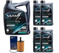 Olio Motore Set Lupo Officialtech C3 Ll III 5W30 9 Litro + Filtro per VW Touareg