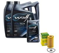 Olio Motore Set Lupo Vitaltech Pi C3 5W40 11 Litro + Olio per Mercedes
