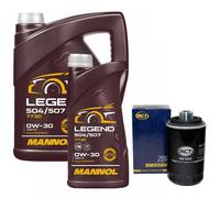Olio Motore Set Mannol 0W-30 Legend 504/507 6 Litro + Filtro Olio per VW Vans V