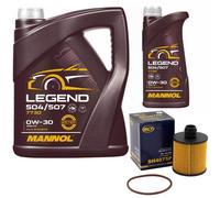 Olio Motore Set Mannol 0W-30 Legend 504/507 6 Litro + Olio per Fiat Freemont 2.0