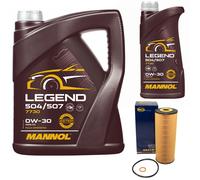 Olio Motore Set Mannol 0W-30 Legend 504/507 6 Litro + Olio per Mercedes