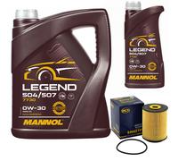 Olio Motore Set Mannol 0W-30 Legend 504/507 6 Litro + Olio per VW Sharan Phaeton