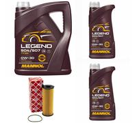 Olio Motore Set Mannol 0W-30 Legend 504/507 7 Litro + Filtro per Audi A4 A5 Q5
