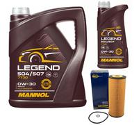 Olio Motore Set Mannol 0W-30 Legend 6 Litro + Filtro per Seat Leon 2.8 Aj 204PS