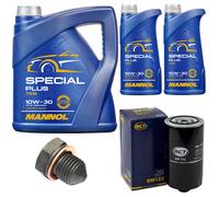Olio Motore Set Mannol 10W-30 7 Litro + Filtro Olio+Vite per VW Lt 40-55 I