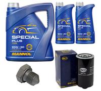 Olio Motore Set Mannol 10W-30 7 Litro + Filtro Olio+Vite per VW Lt 40-55 i