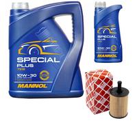 Olio Motore Set Mannol 10W-30 Api Sn 6 Litro + Filtro per Audi A3 Tt VW Golf IV