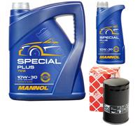Olio Motore Set Mannol 10W-30 Api Sn 6 Litro + Filtro per Audi A4 Avant RS4 8D5