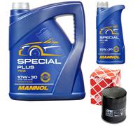 Olio Motore Set Mannol 10W-30 Api Sn 6 Litro + Filtro per Opel Vectra B 1.7 Td