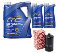 Olio Motore Set Mannol 10W-30 Api Sn 7 Litro + Filtro per VW Lt 40-55 I 2.4 Td