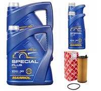 Olio Motore Set Mannol 10W-30 Special Plus 12 Litro + Filtro per Audi A8 4.0 Tdi