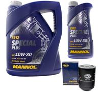Olio Motore Set Mannol 10W-30 Special Plus 6 Litro + Filtro per Opel Omega A 73