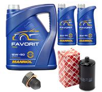 Olio Motore Set Mannol 15W50 Api 7 Litro +Filtro+Vite per VW Lt 28-35
