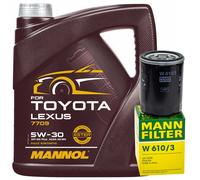 Olio Motore Set Mannol 5W-30 4 Litro + Filtro per Fiat Punto Marea Weekend Brava