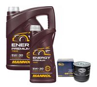 Olio Motore Set Mannol 5W-30 Api Sn 6 Litro + Filtro per Ford Mondeo I Mazda 3.0