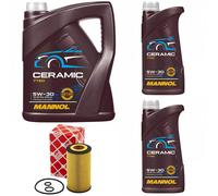 Olio Motore Set Mannol 5W-30 Ceramica Plus 7 Litro + Filtro per Infiniti