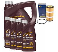 Olio Motore Set Mannol 5W-30 Energia Formula 9 Litro + Filtro per Opel Movano B.