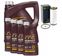 Olio Motore Set Mannol 5W-30 Energia Formula 9 Litro + Filtro per VW Lt. 28-35