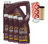 Olio Motore Set Mannol 5W-30 Energia Formula 9 Litro + Filtro per VW Lt 28-35