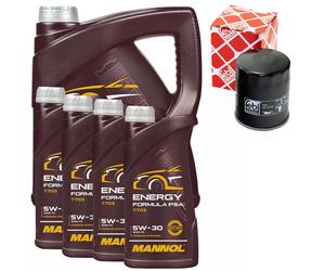 Olio Motore Set Mannol 5W-30 Energia Formula PSA 9 Litro + Filtro per Mitsubishi